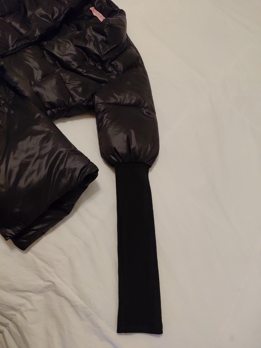 Nichole Lynel Puffer Jacket Black Sz S Snap Closure Belt EUC - Picture 2 of 8